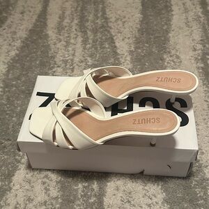 SCHUTZ Elegant Cream Heeled Sandals